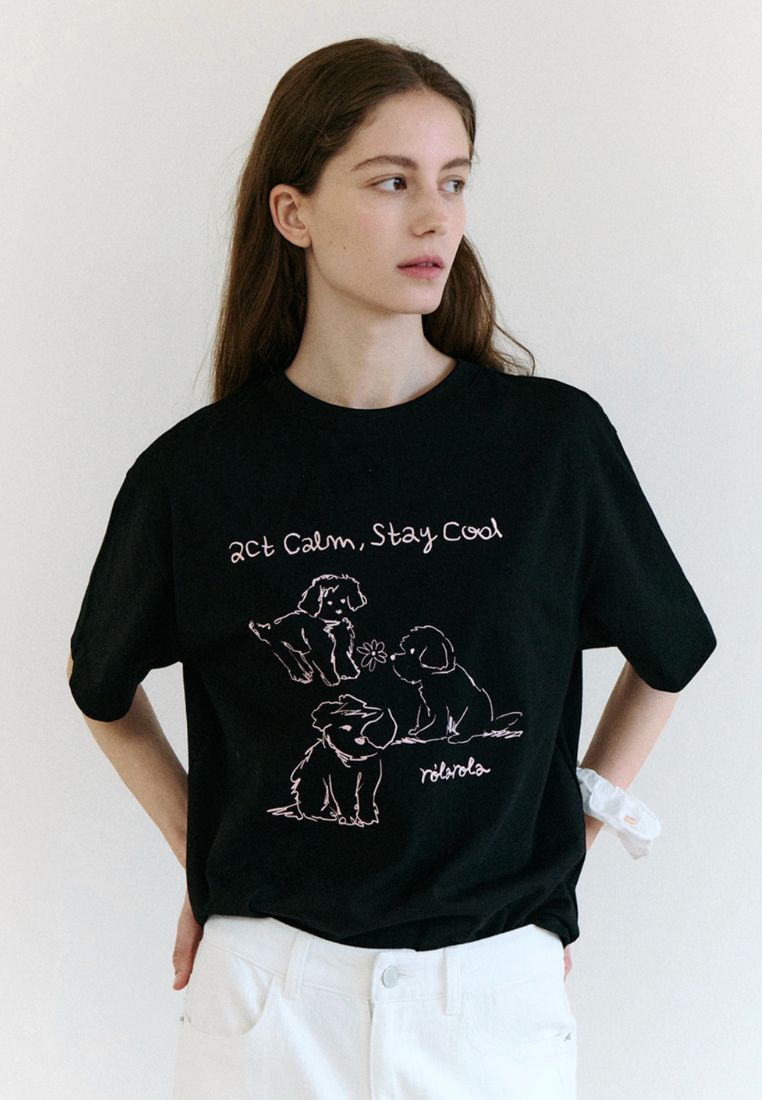 Cool Friends Puppy T-Shirt Black