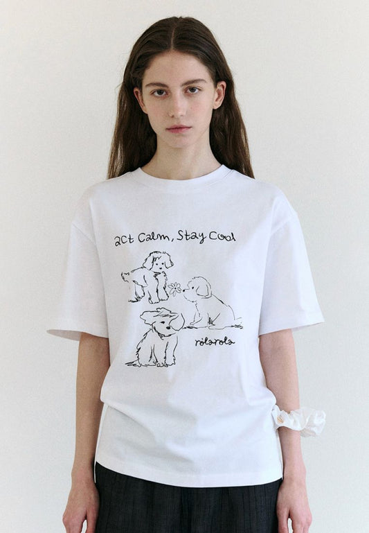 Cool Friends Puppy T-Shirt White