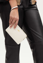 Corner Zip Wristlet Gold Chalk