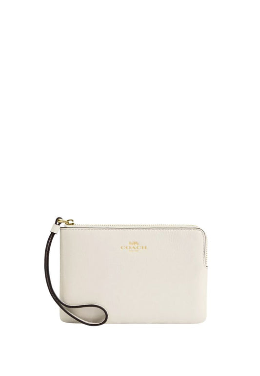 Corner Zip Wristlet Gold Pearl
