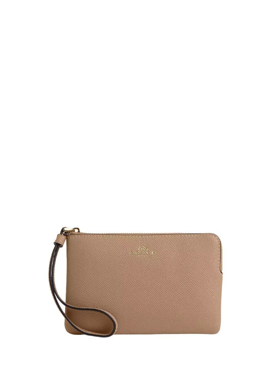 Corner Zip Wristlet Gold Taupe
