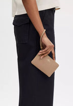 Corner Zip Wristlet Gold Taupe