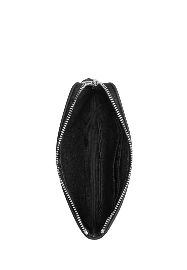 Corner Zip Wristlet In Signature Jacquard Silver Black