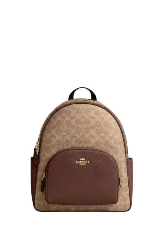 Court Backpack In Signature Canvas Tan Brown