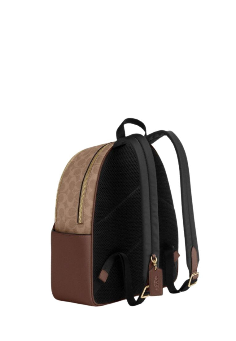 Court Backpack In Signature Canvas Tan Brown