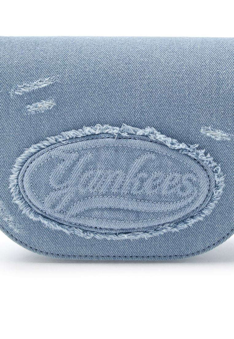 Cursive Vintage Denim Cross Bag NY Yankees Light Blue