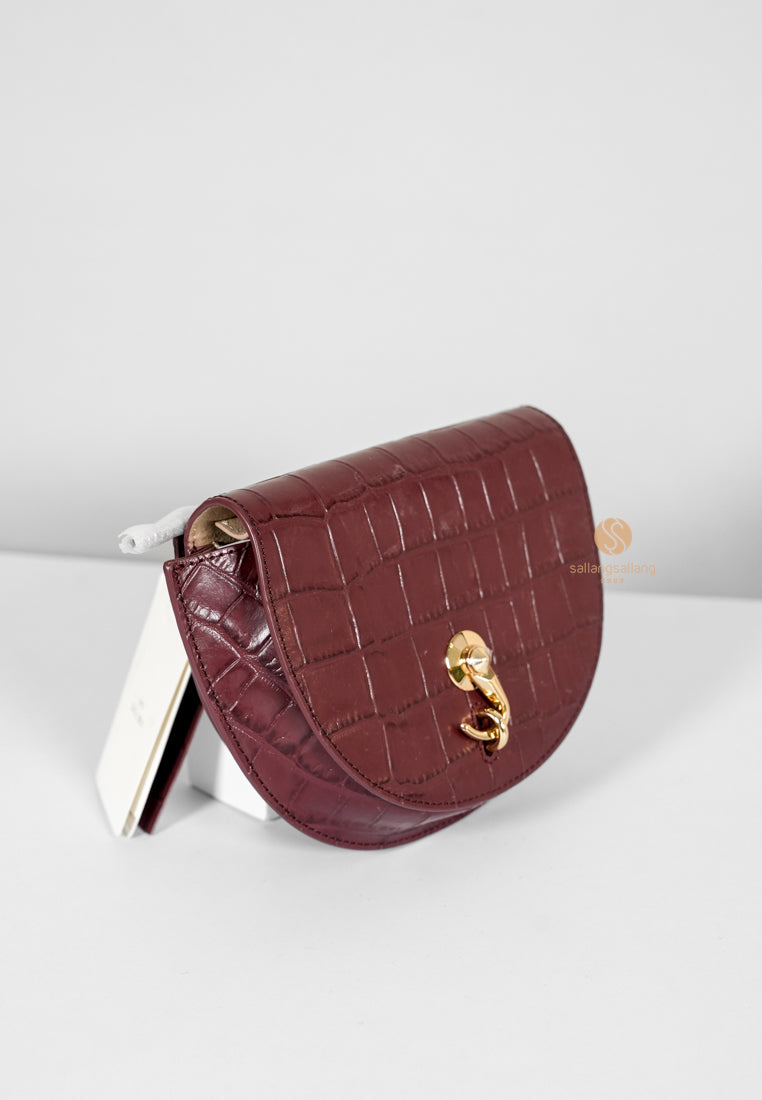 [DEFECT SALE 254] City Bag Croco Small Burgundy