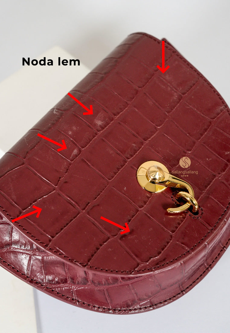 [DEFECT SALE 254] City Bag Croco Small Burgundy