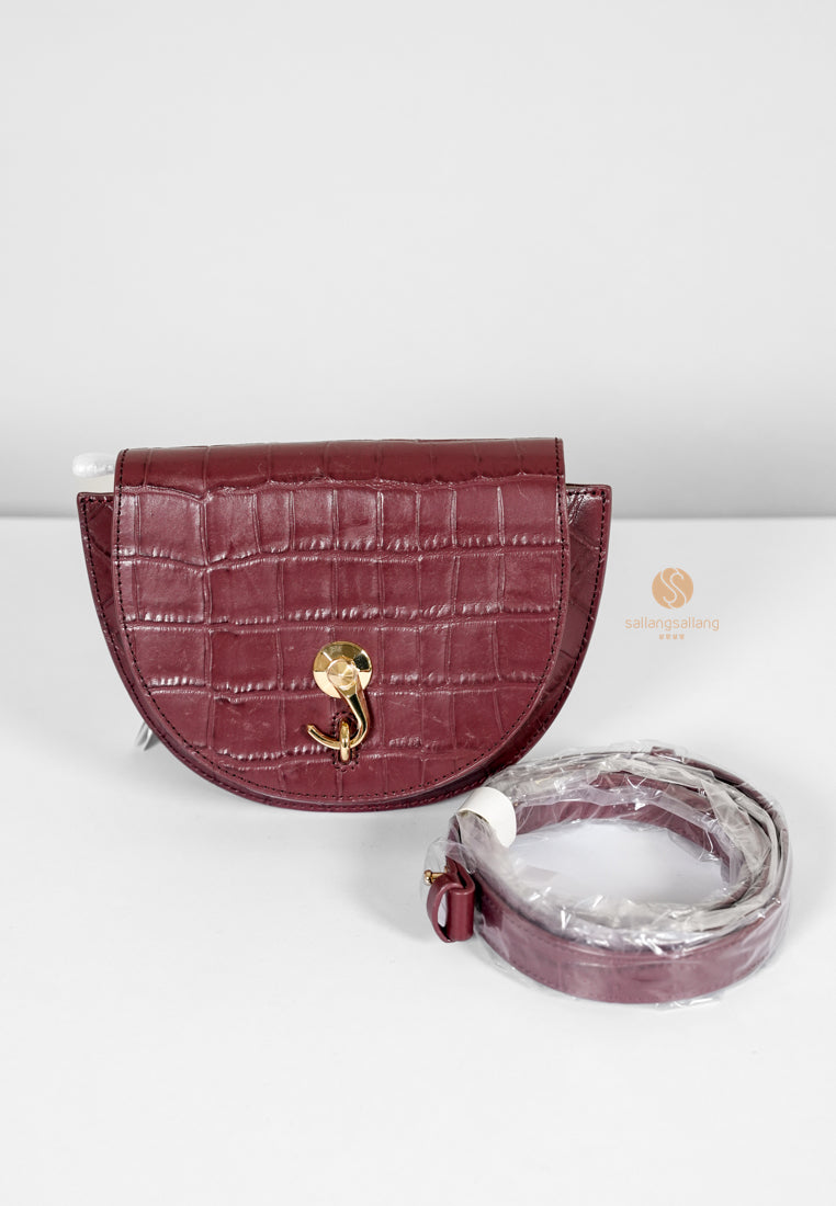[DEFECT SALE 254] City Bag Croco Small Burgundy