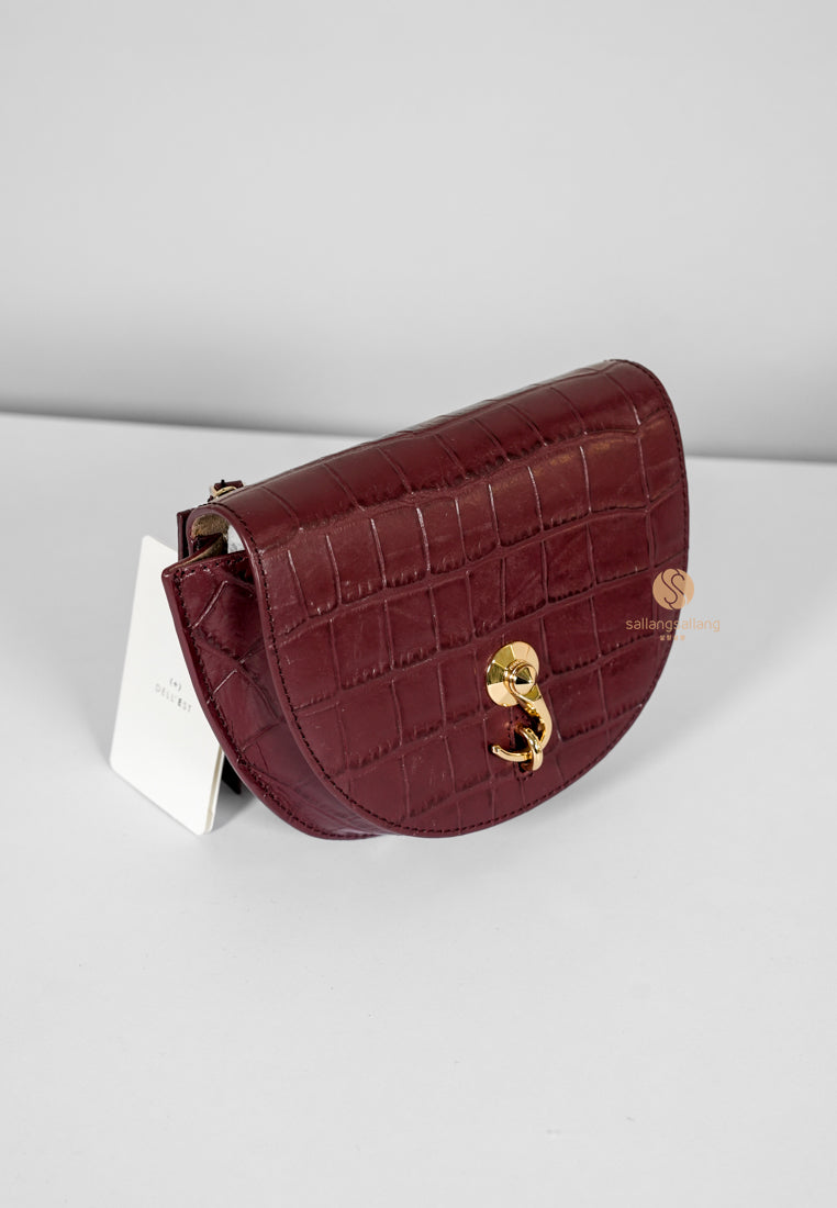 [DEFECT SALE 255] City Bag Croco Small Burgundy