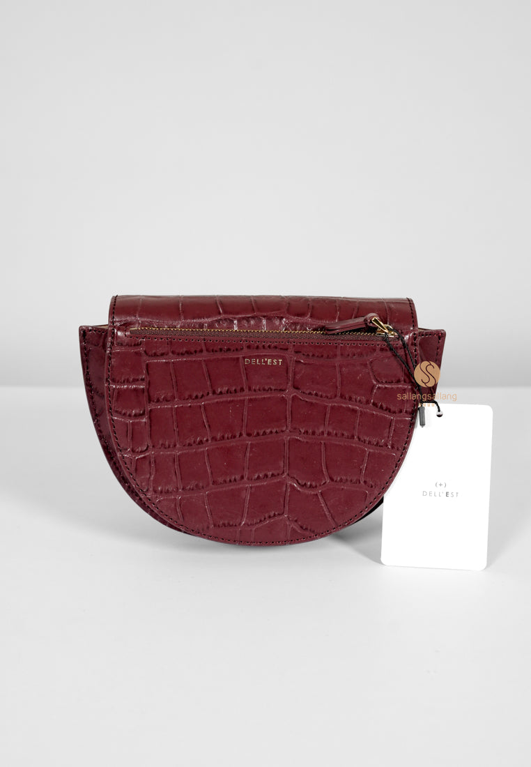 [DEFECT SALE 255] City Bag Croco Small Burgundy