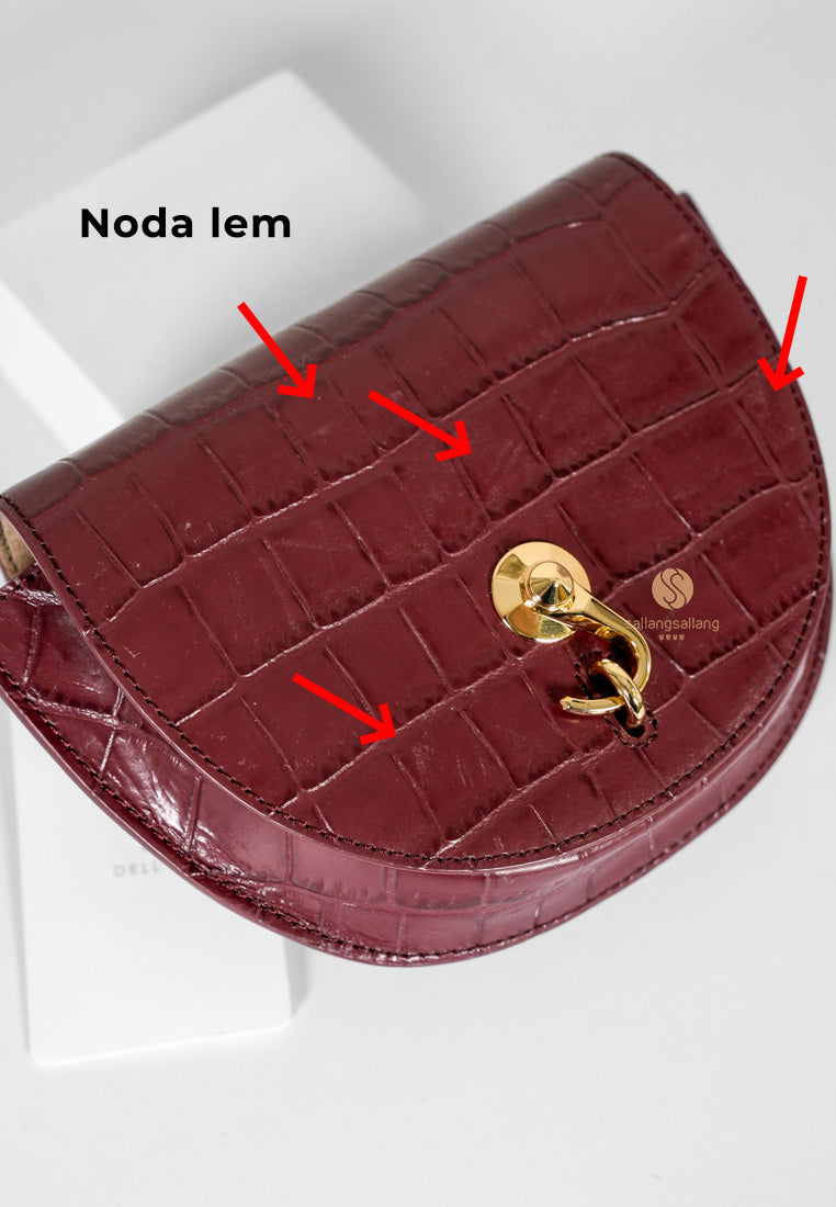 [DEFECT SALE 255] City Bag Croco Small Burgundy
