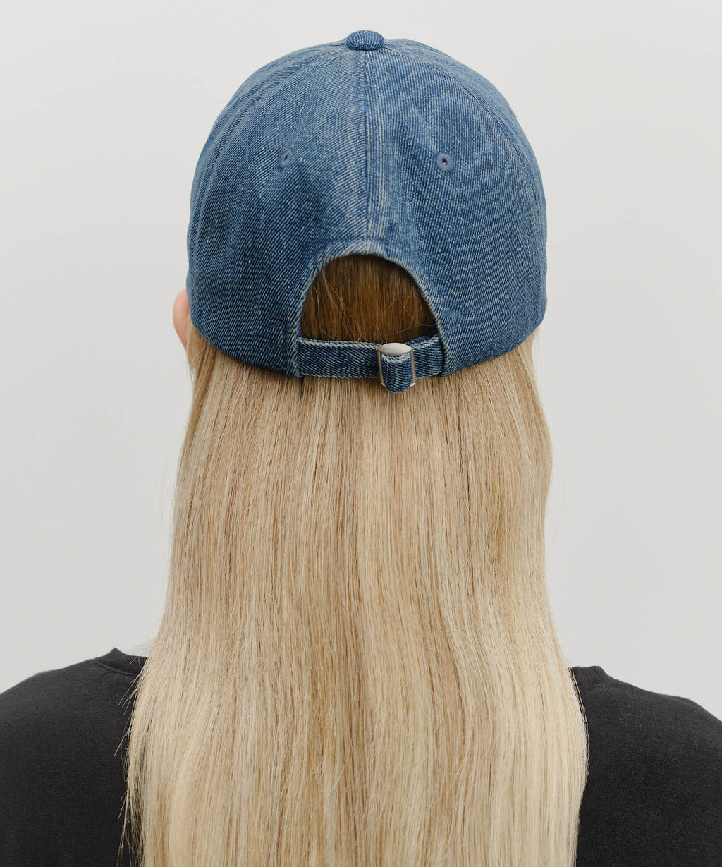DENIM WASHING CLASSIC LOGO COVERED CAP blue