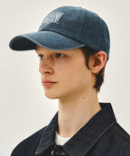 DENIM WASHING SMALL CLASSIC LOGO COVERED CAP blue