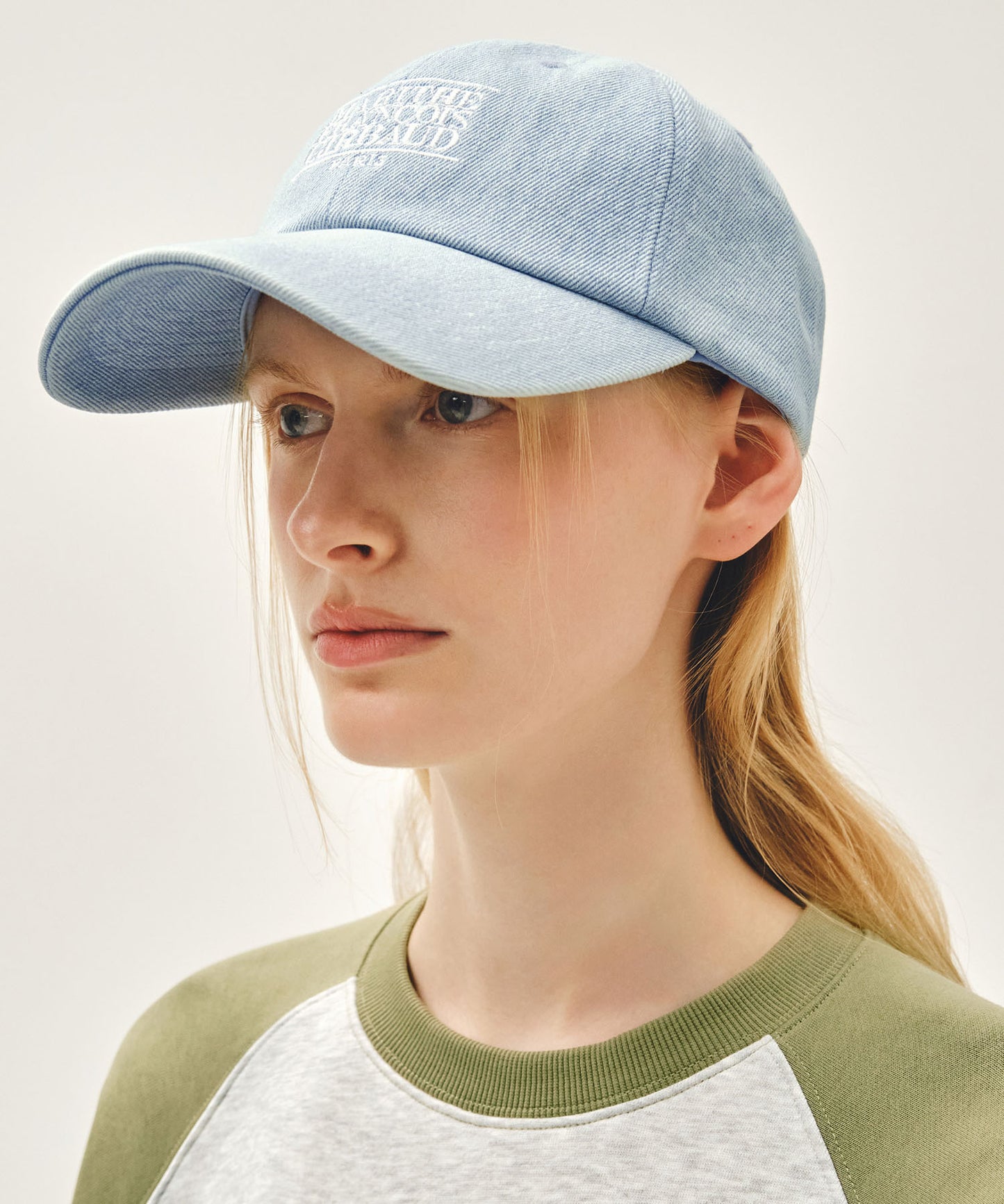 DENIM WASHING SMALL CLASSIC LOGO COVERED CAP light blue