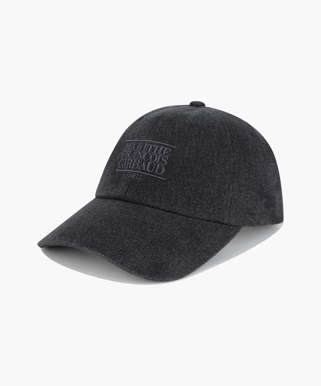 DENIM WASHING SMALL CLASSIC LOGO COVERED CAP washed black
