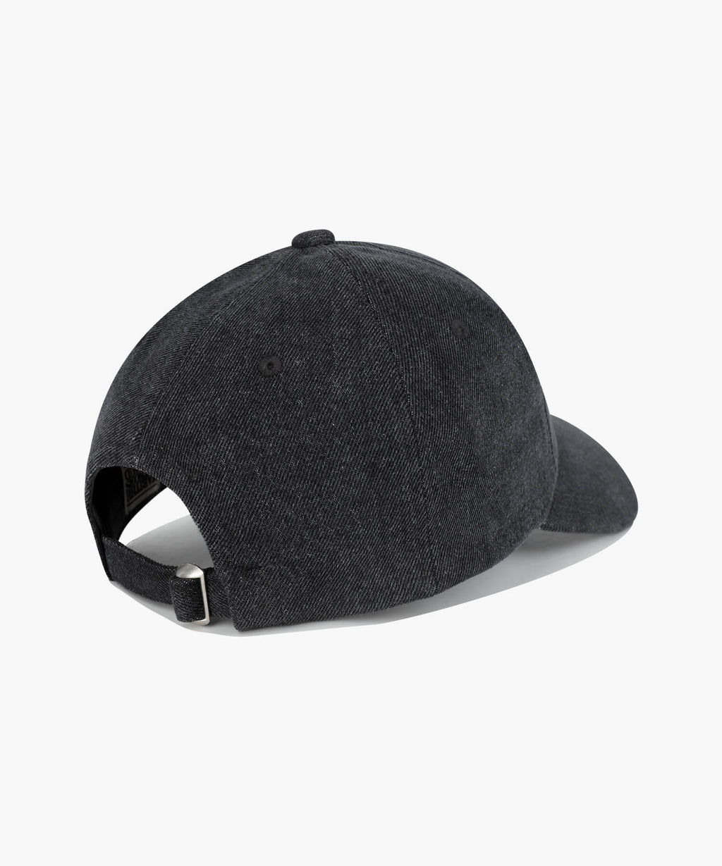 DENIM WASHING SMALL CLASSIC LOGO COVERED CAP washed black