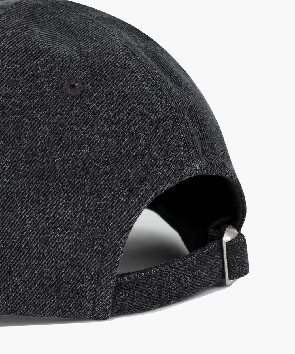 DENIM WASHING SMALL CLASSIC LOGO COVERED CAP washed black