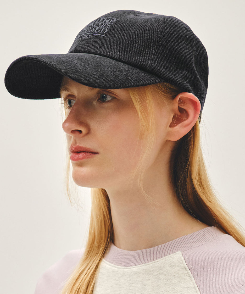 DENIM WASHING SMALL CLASSIC LOGO COVERED CAP washed black
