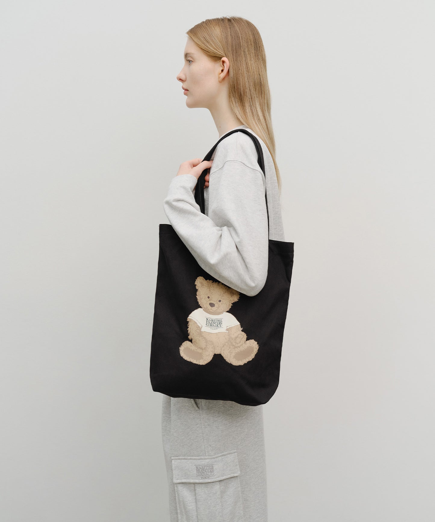 DOODLE BEAR ECO BAG black