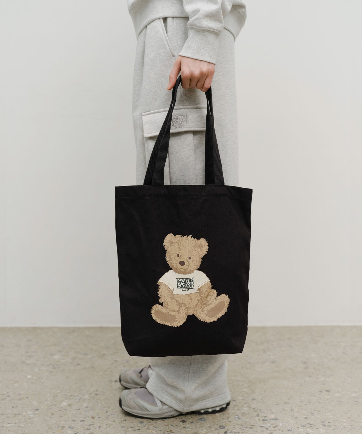 DOODLE BEAR ECO BAG black