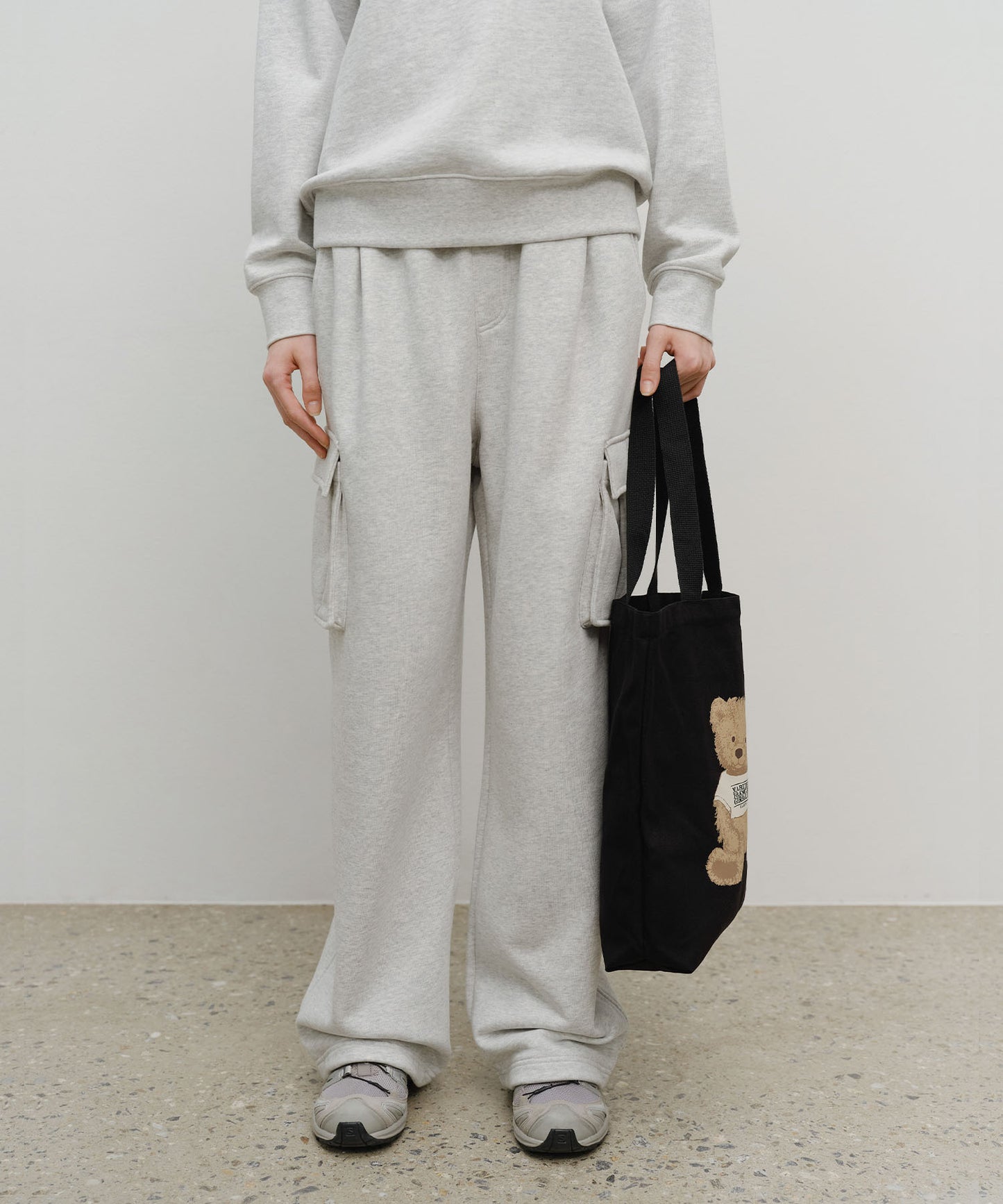 DOODLE BEAR ECO BAG black