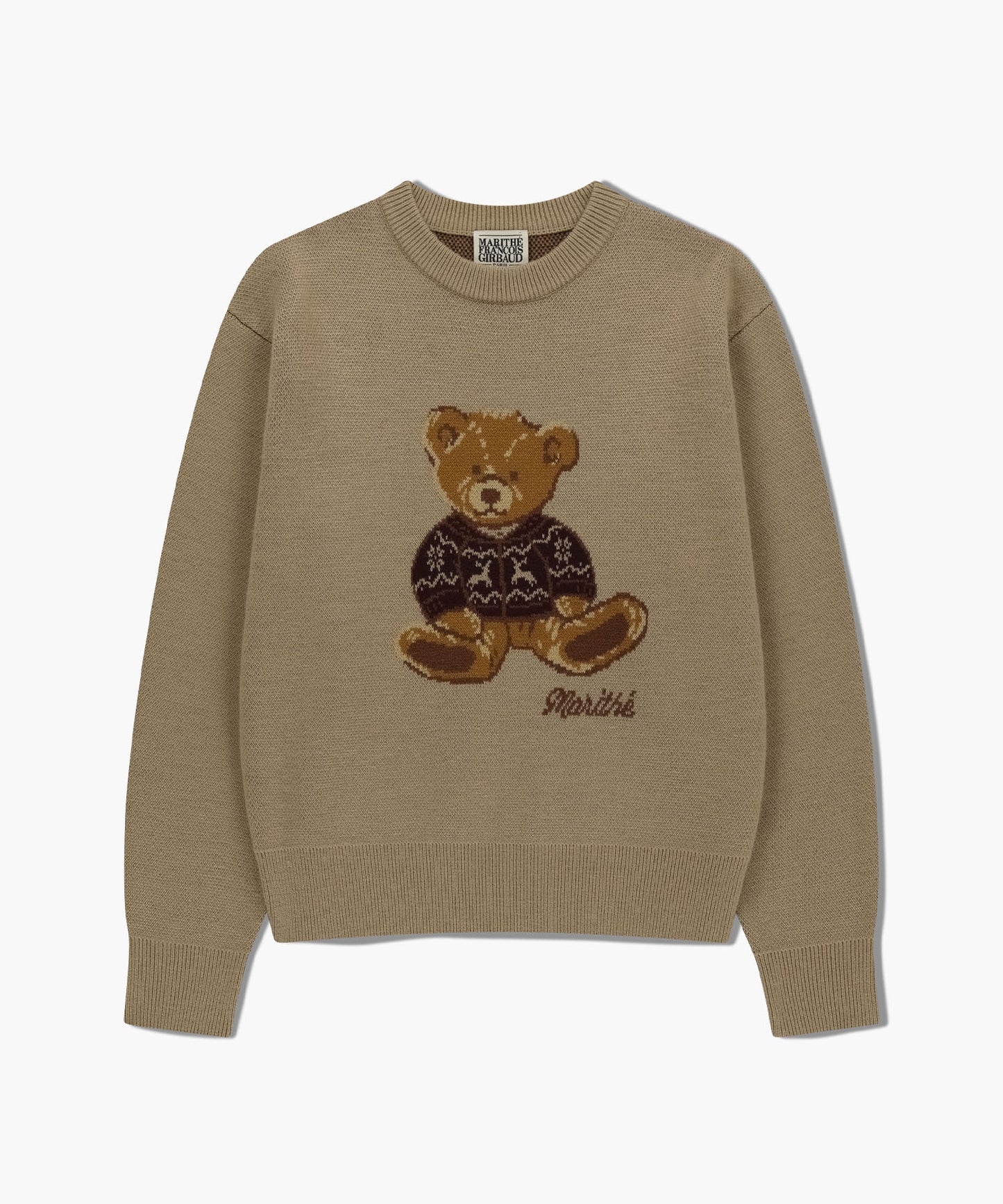 DOODLE BEAR KNIT PULLOVER beige