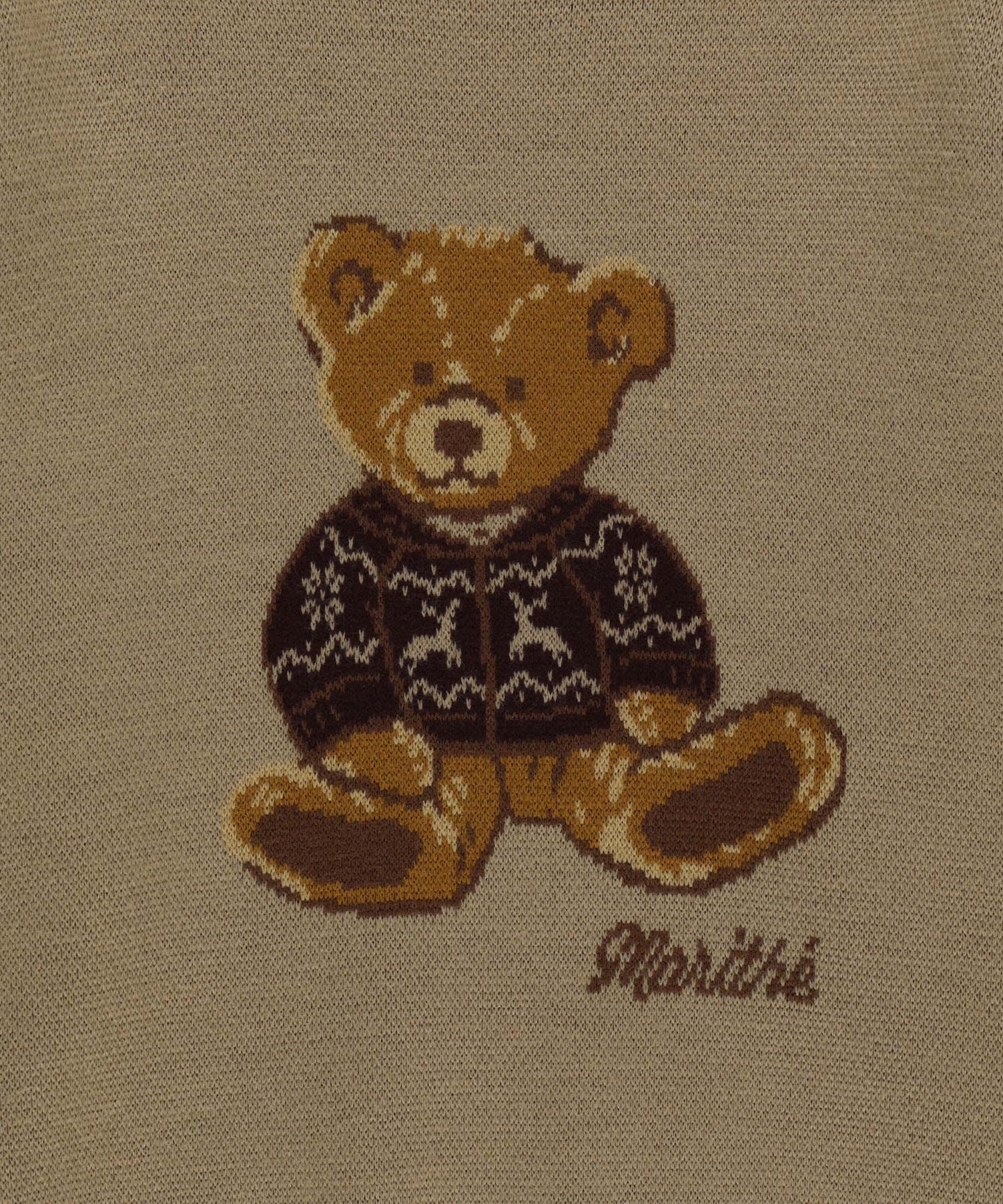 DOODLE BEAR KNIT PULLOVER beige