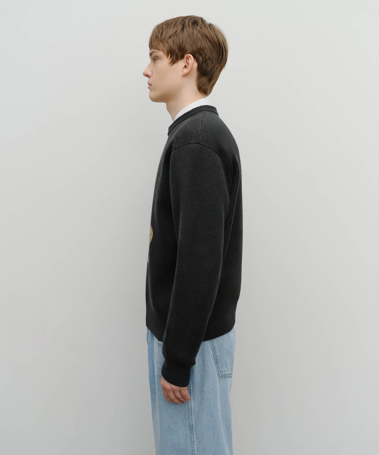 DOODLE BEAR KNIT PULLOVER navy