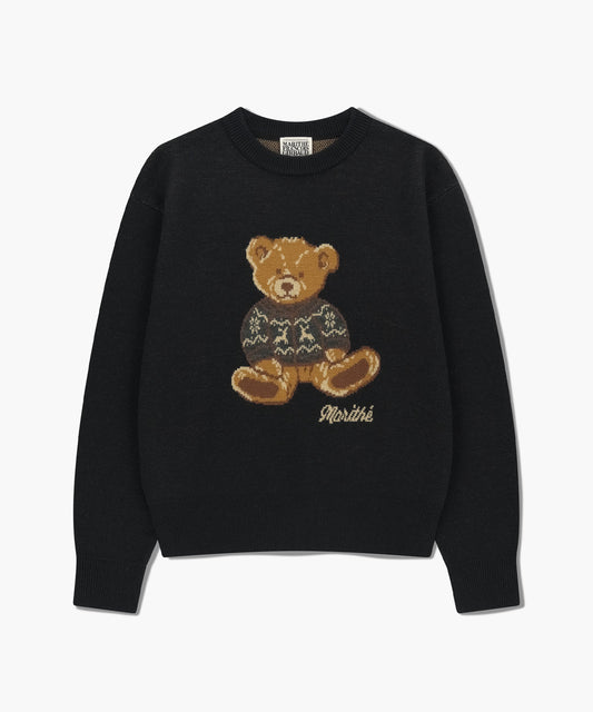DOODLE BEAR KNIT PULLOVER navy