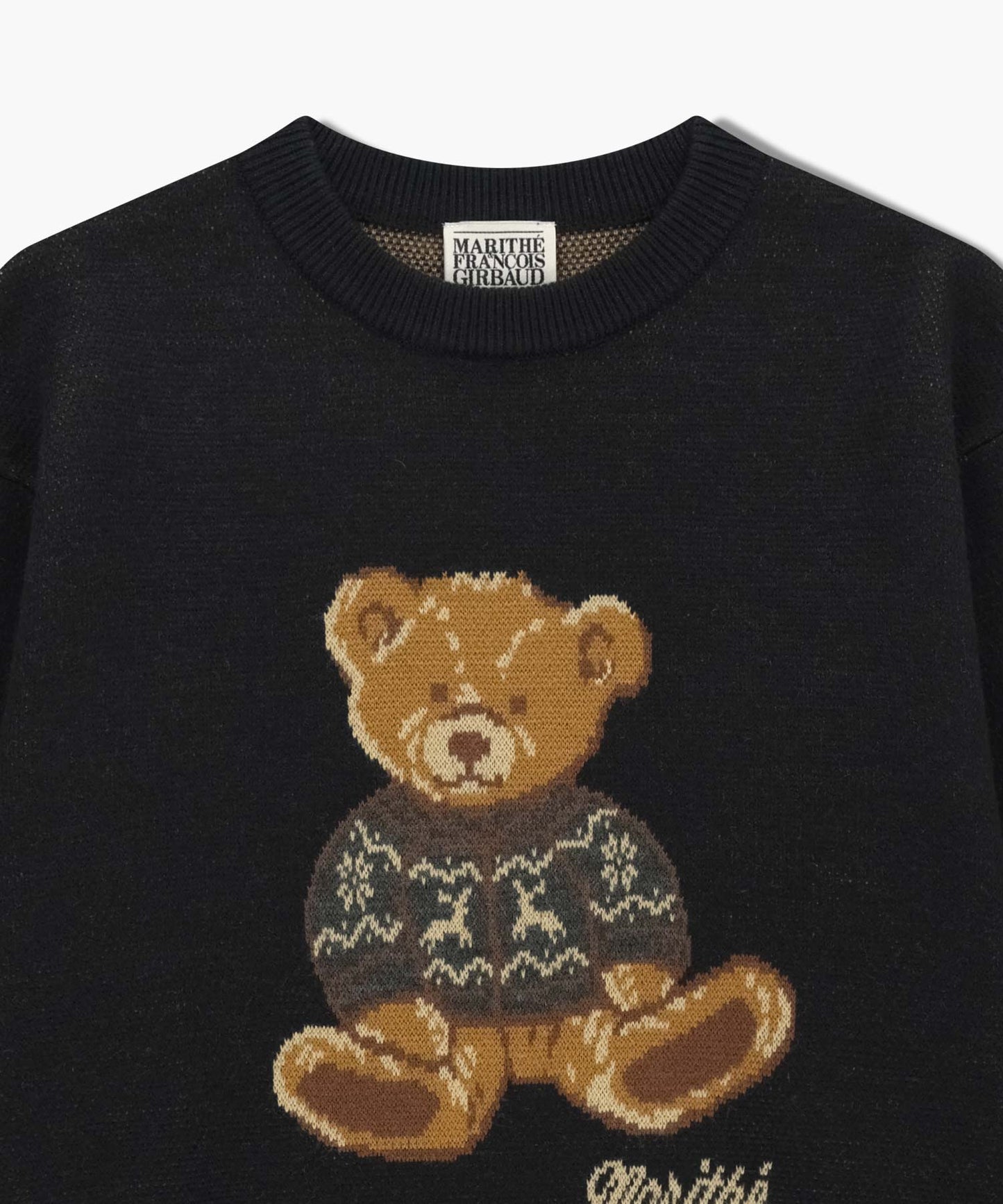 DOODLE BEAR KNIT PULLOVER navy