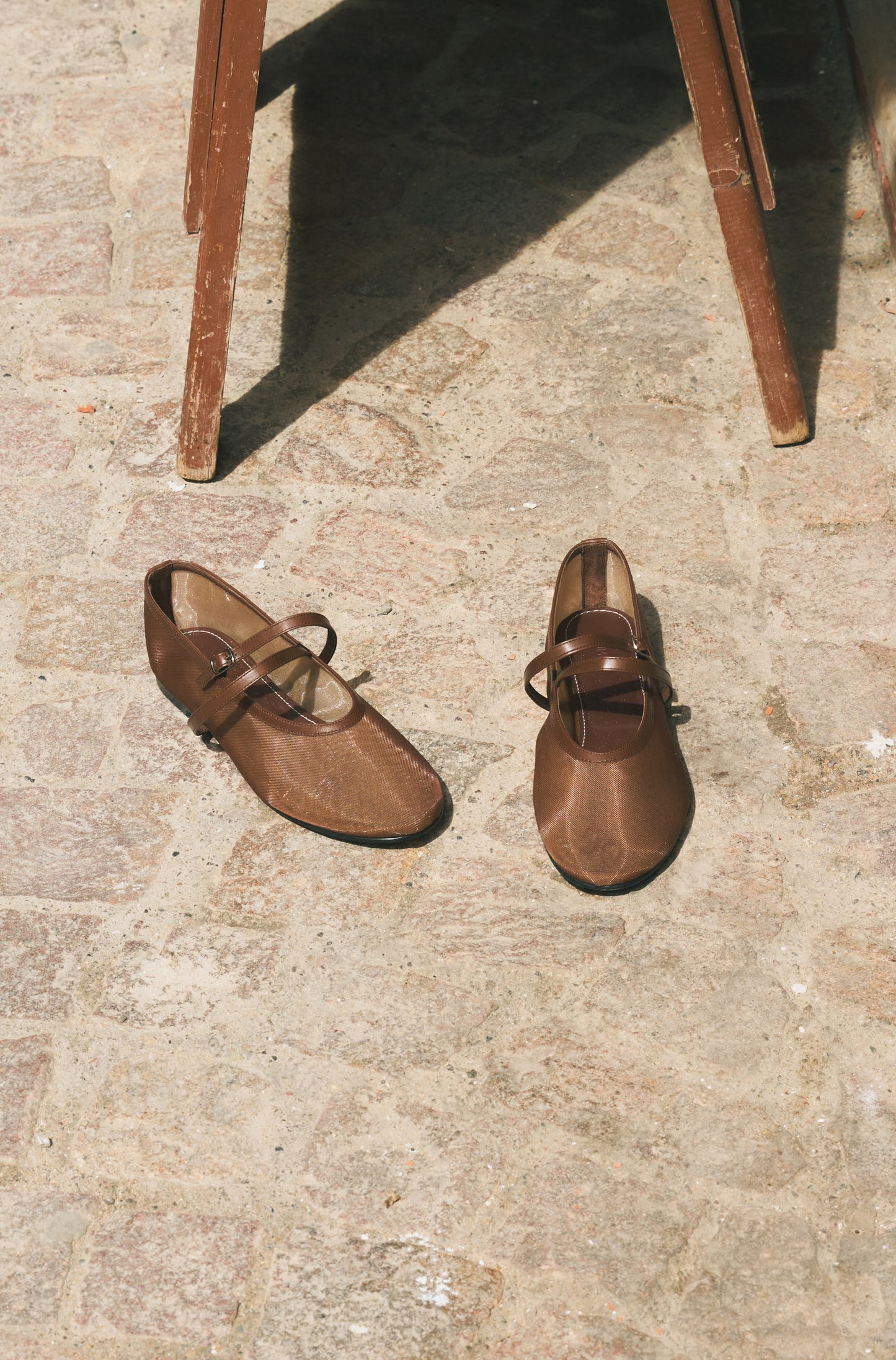 DOUBLE STRAP MESH FLAT mesh brown