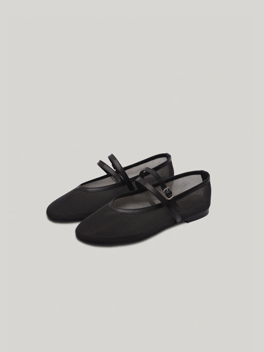 DOUBLE STRAP MESH FLAT soft black