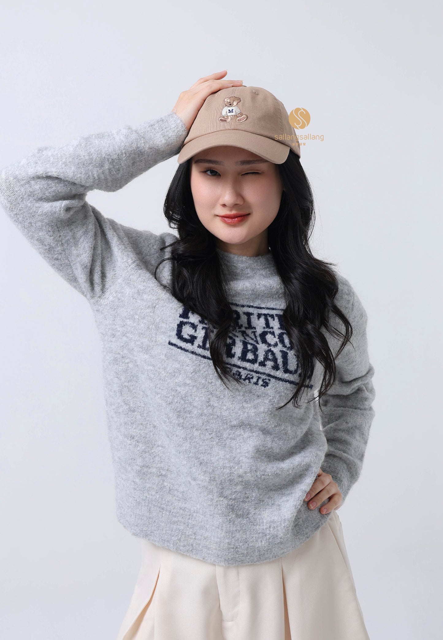 DOODLE BEAR CAP dark beige