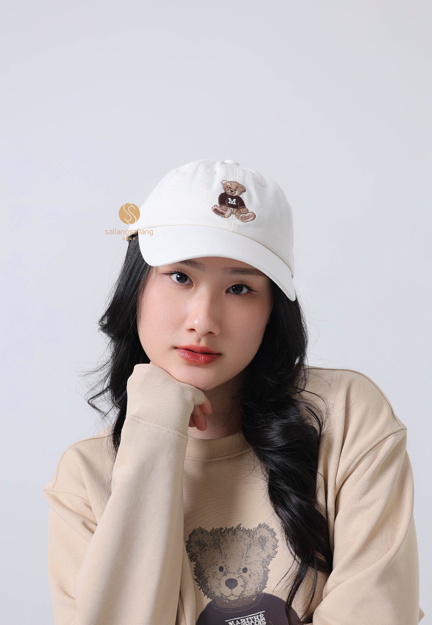 DOODLE BEAR CAP ivory