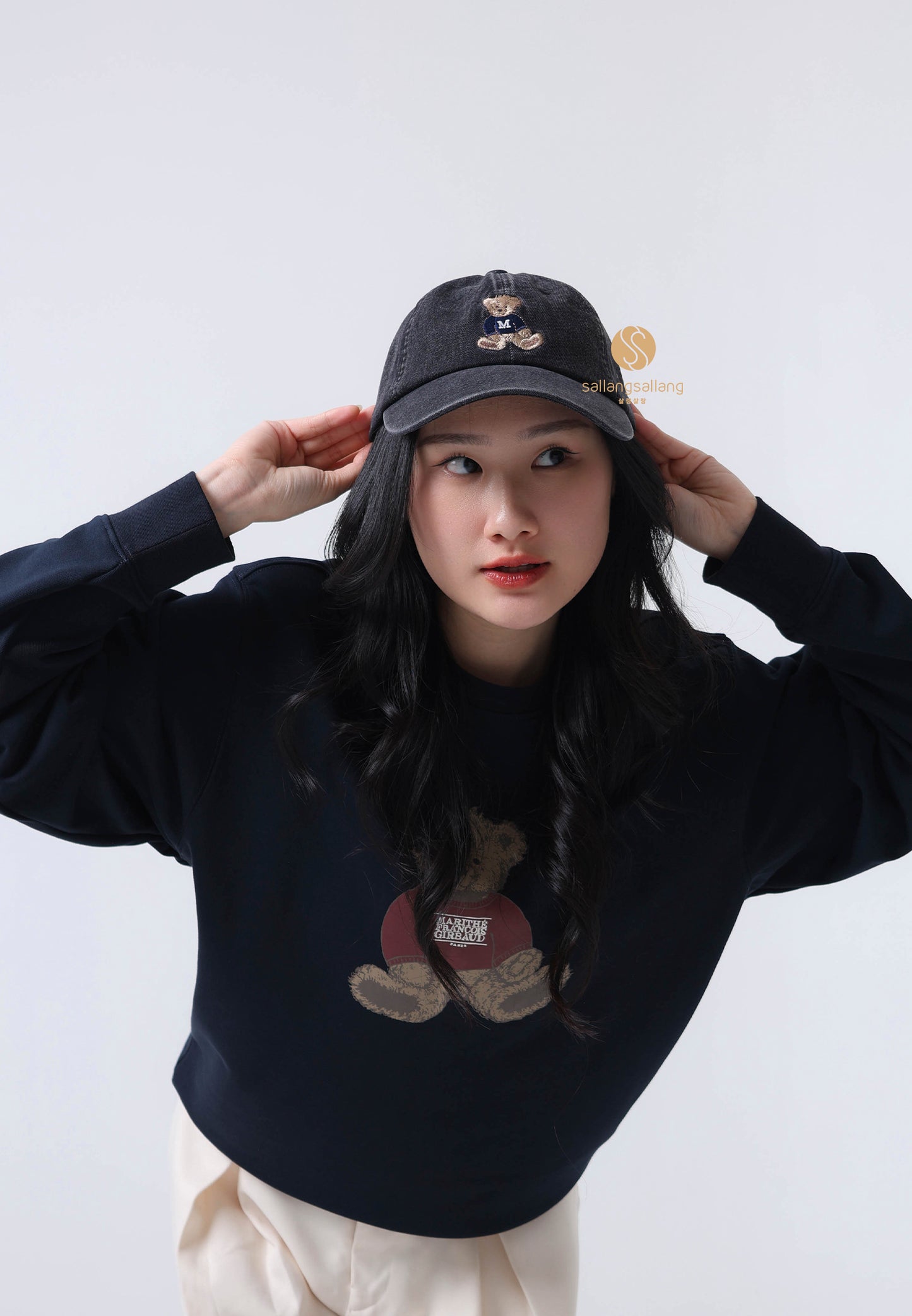 DOODLE BEAR CAP washed black