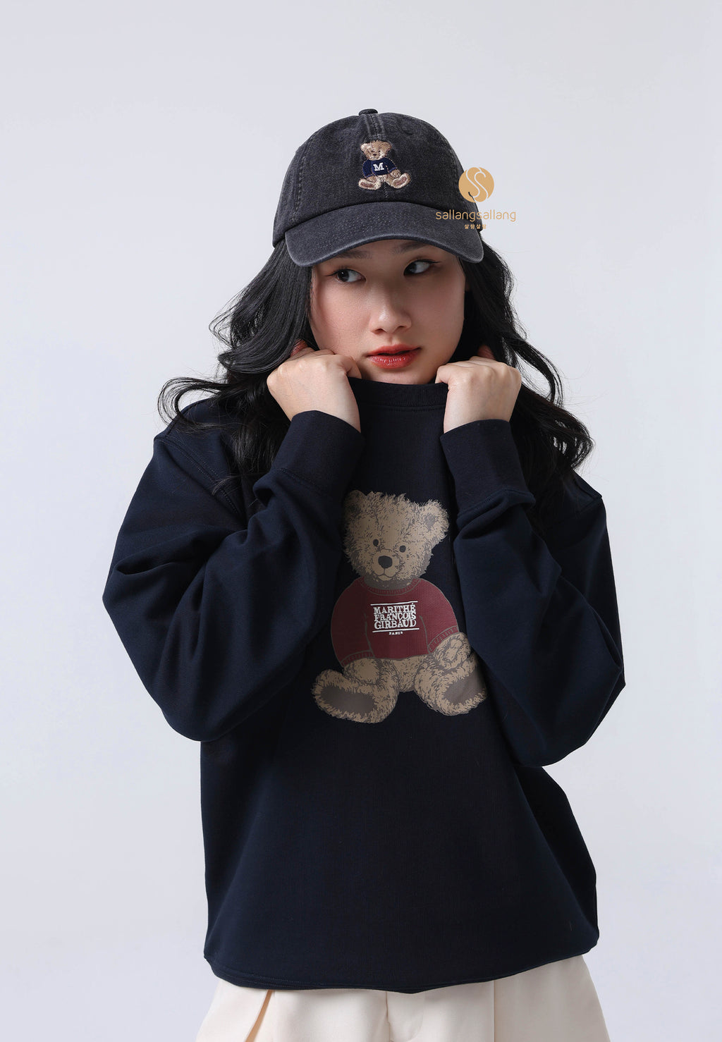 DOODLE BEAR CAP washed black