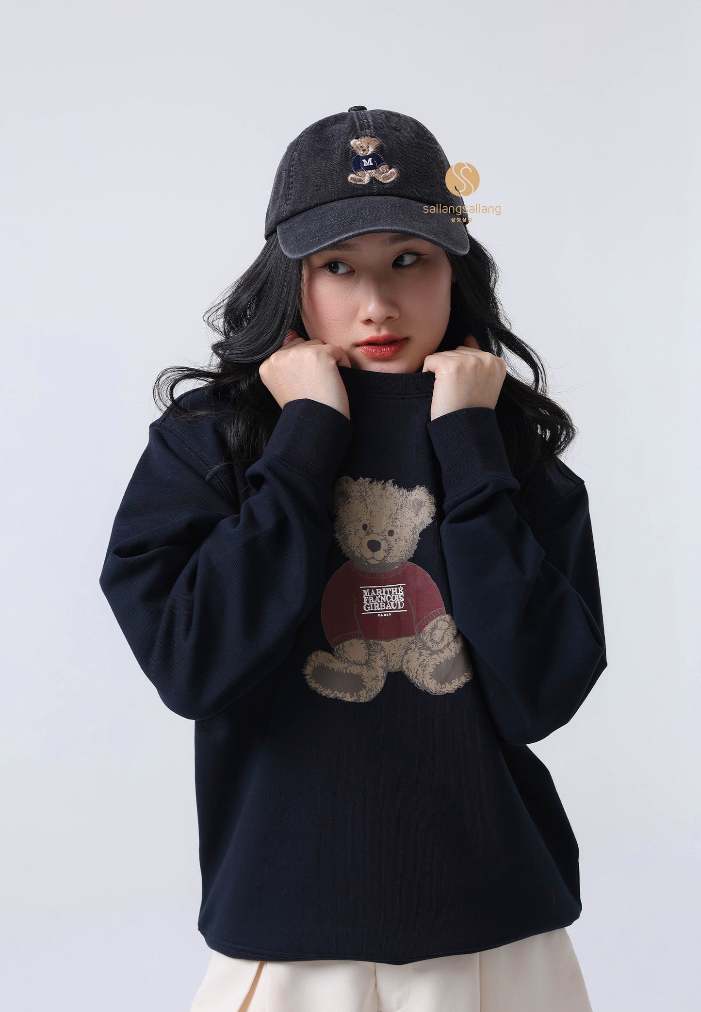 DOODLE BEAR CAP washed black