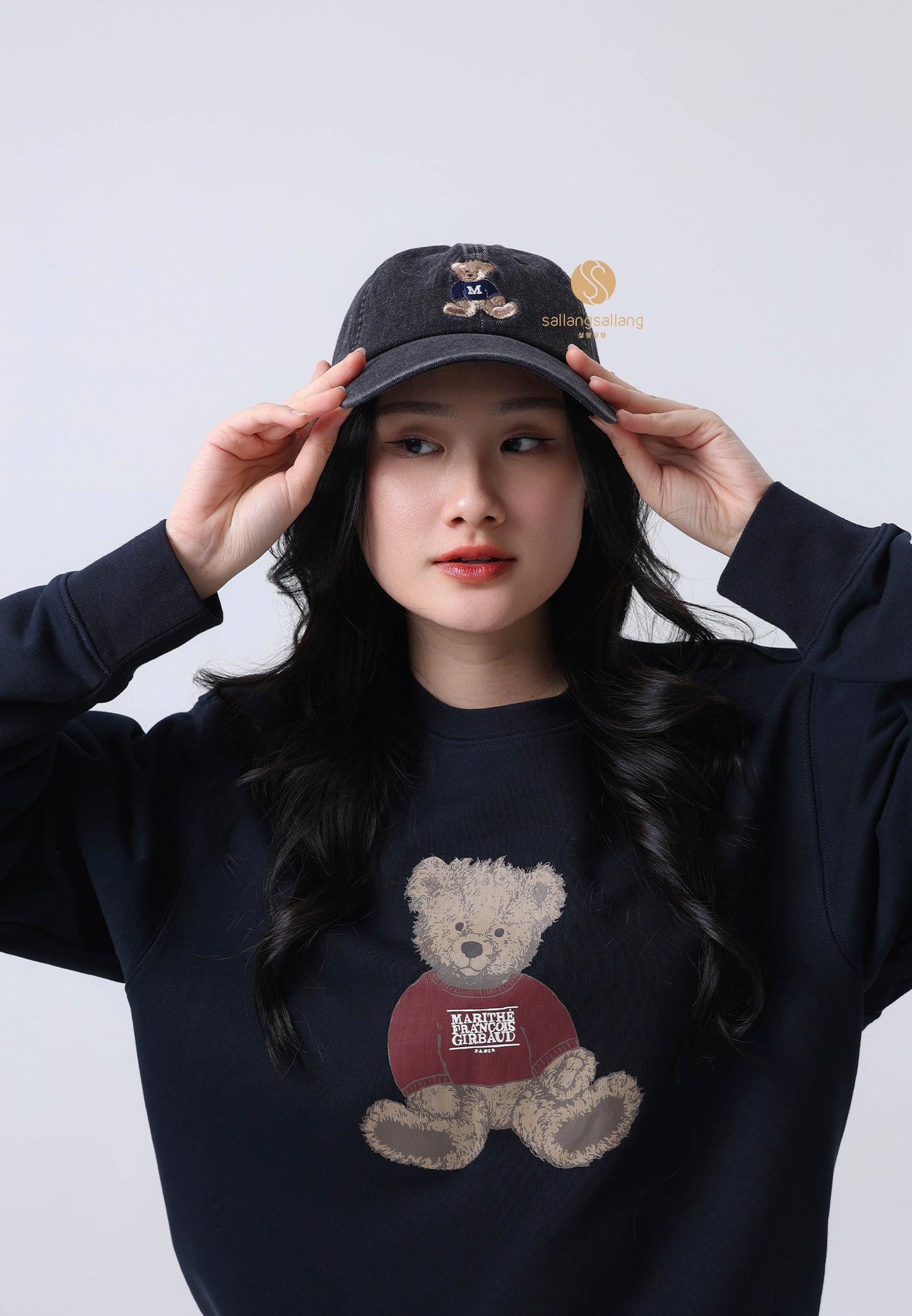 DOODLE BEAR CAP washed black