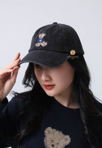 DOODLE BEAR CAP washed black