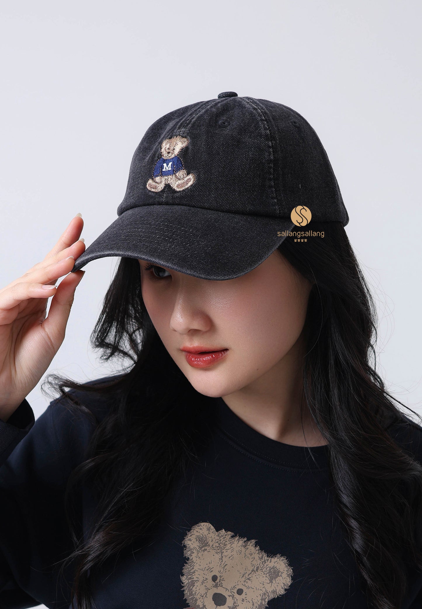 DOODLE BEAR CAP washed black