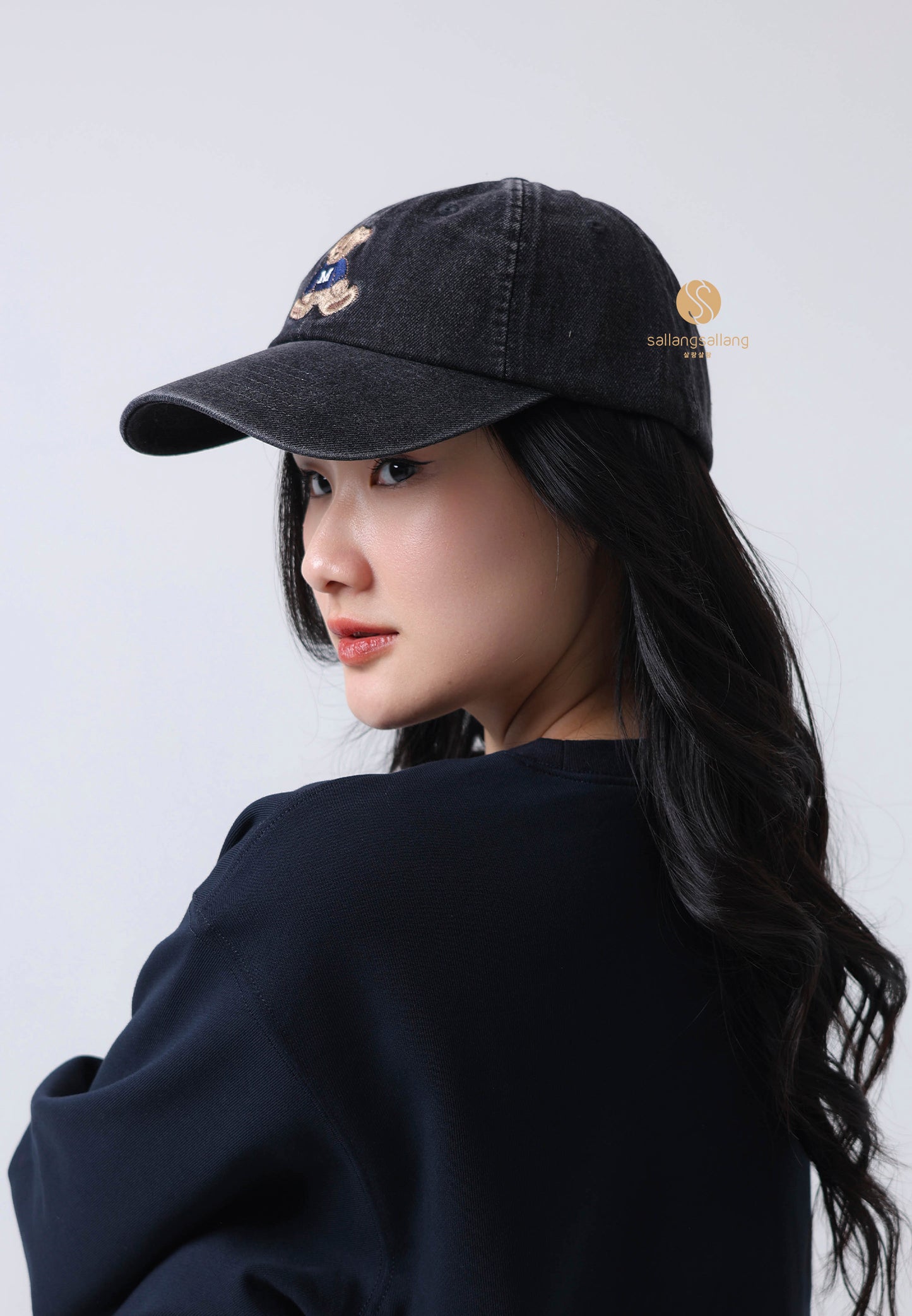 DOODLE BEAR CAP washed black