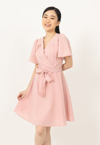 BELT DRESS BY BLING MADE IN KOREA PINK