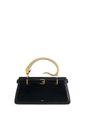 Elena Snake Handle Top Handle Bag - Black