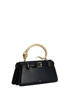 Elena Snake Handle Top Handle Bag - Black