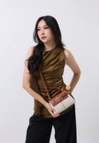 Elise Top Handle Bag - Brown Canvas