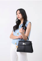 Elise Large Top Handle Bag - Black