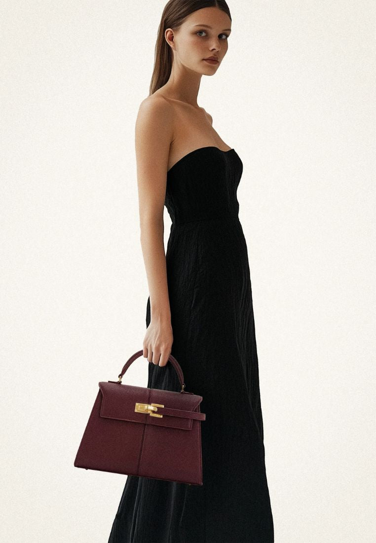 Elise Large Top Handle Bag - Claret
