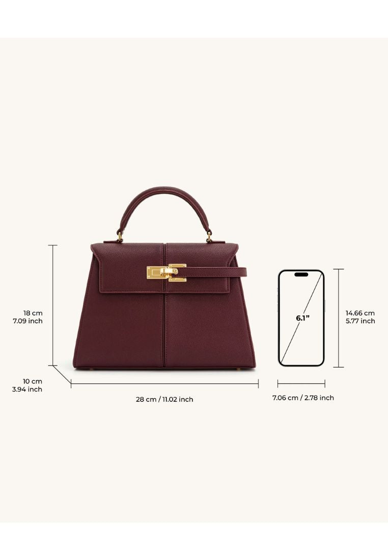 Elise Large Top Handle Bag - Claret
