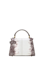 Elise Top Handle Bag - White Croc